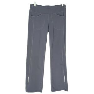 Athleta Power Kick Yoga Pants Gray Straight Wide Leg Yoga M Athleisure